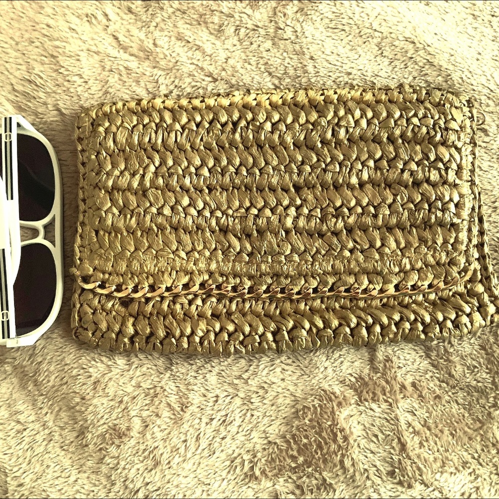 Gold Paper Straw H&M Clutch